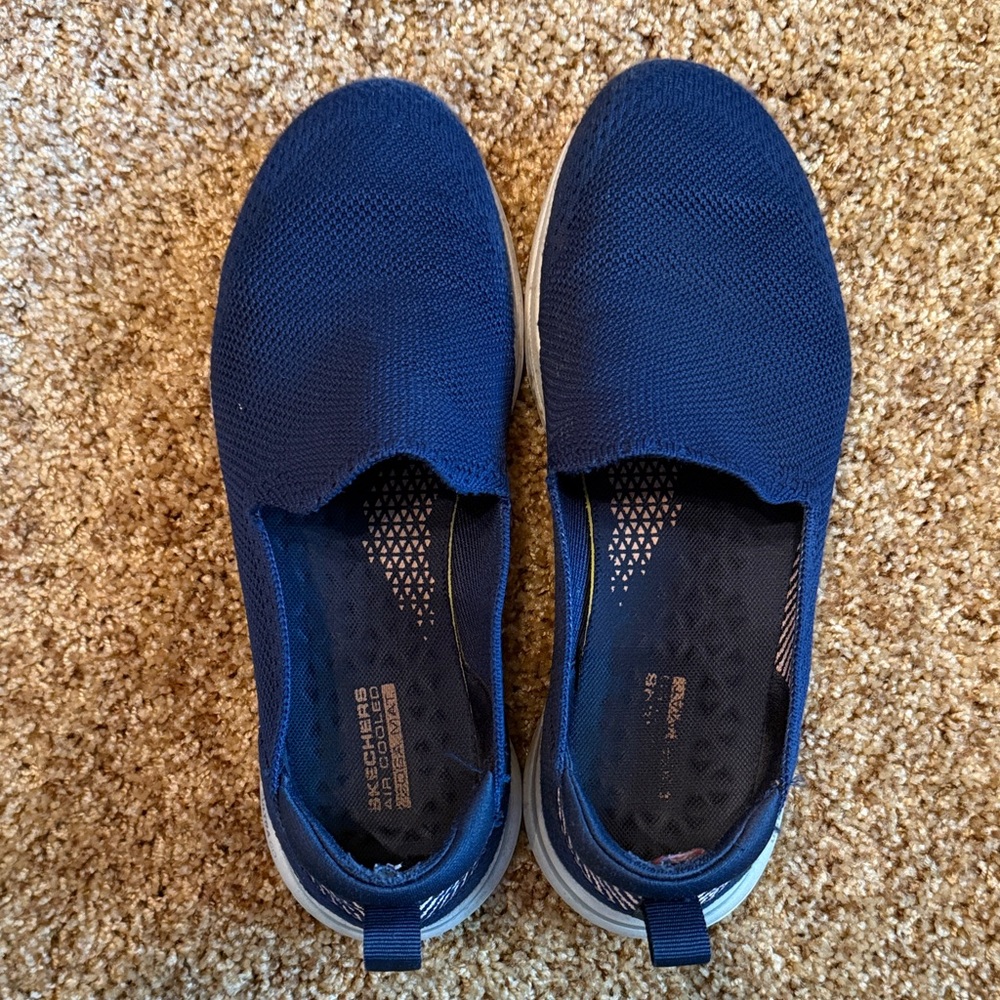 Skechers Dark Blue Mesh Slip-Ons